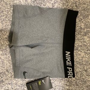 Big girls’ Small Grey Nike Pro Spandex Shorts